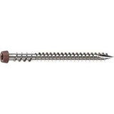 Camo 0367158BS Deck Screw, #10 Thread, 2-1/2 in L, Reverse Upper Thread, Trim Head, Star Drive, Sharp, Brown