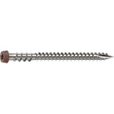 Camo 0367158BS Deck Screw, #10 Thread, 2-1/2 in L, Reverse Upper Thread, Trim Head, Star Drive, Sharp, Brown