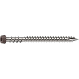 Camo 0367158DS Deck Screw, #10 Thread, 2-1/2 in L, Reverse Upper Thread, Trim Head, Star Drive, Sharp, Dark Brown