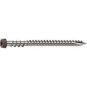 Camo 0367158DS Deck Screw, #10 Thread, 2-1/2 in L, Reverse Upper Thread, Trim Head, Star Drive, Sharp, Dark Brown