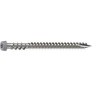 Camo 0367158ES Deck Screw, #10 Thread, 2-1/2 in L, Reverse Upper Thread, Trim Head, Star Drive, Type-17 Point, Gray