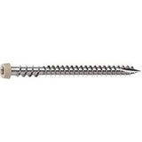 Camo 0367158SS Deck Screw, #10 Thread, 2-1/2 in L, Reverse Upper Thread, Trim Head, Star Drive, Type-17 Point, Sand