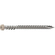 Camo 0367158SS Deck Screw, #10 Thread, 2-1/2 in L, Reverse Upper Thread, Trim Head, Star Drive, Type-17 Point, Sand