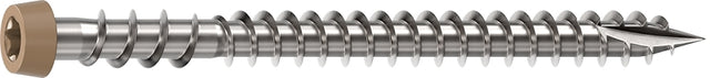 Camo 0367158TS Deck Screw, #10 Thread, 2-1/2 in L, Reverse Upper Thread, Trim Head, Star Drive, Sharp, Type-17 Point