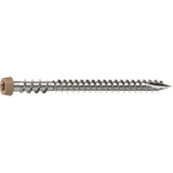 Camo 0367158TS Deck Screw, #10 Thread, 2-1/2 in L, Reverse Upper Thread, Trim Head, Star Drive, Type-17 Point, Tan