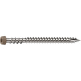 Camo 0367158WS Deck Screw, #10 Thread, 2-1/2 in L, Reverse Upper Thread, Trim Head, Star Drive, Sharp, Marine Grade