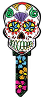 Lucky Line B136S Key Blank, Sugar Skull, Brass, Painted, Pack of 5