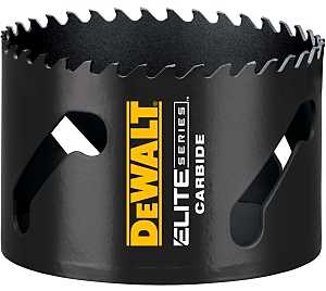 DEWALT ELITE Series DAH33 Hole Saw, 3 in Dia, 1-3/4 in D Cutting, 1/2 in Arbor, 3 TPI, Carbide Cutting Edge