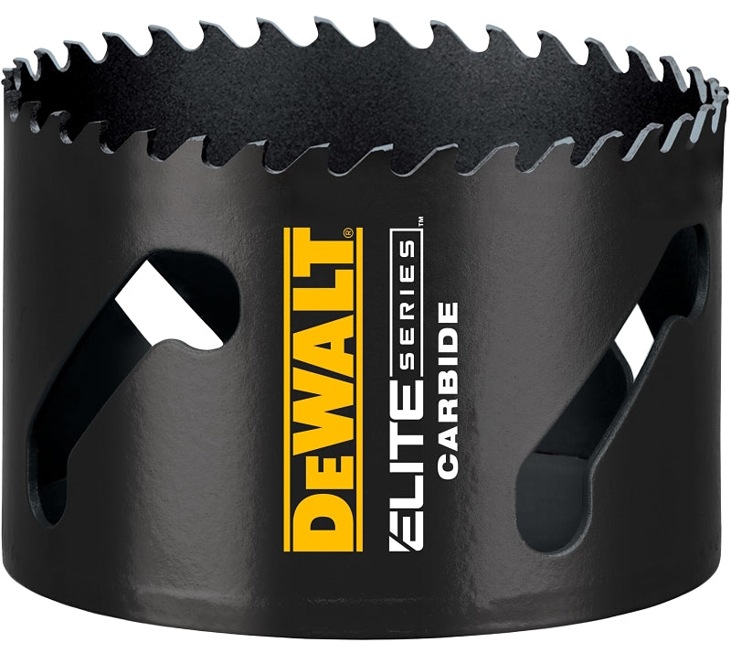 DEWALT ELITE Series DAH33 Hole Saw, 3 in Dia, 1-3/4 in D Cutting, 1/2 in Arbor, 3 TPI, Carbide Cutting Edge