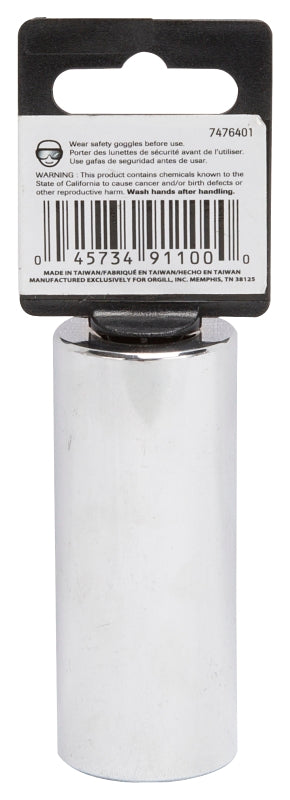 Vulcan MT6528616 Drive Socket, 15/16 in Socket, 1/2 in Drive, 12-Point, Chrome Vanadium Steel, Chrome