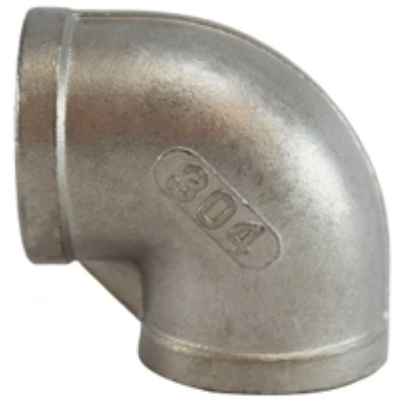 Anderson Metals 62104B Pipe Elbow, 3/4 in, Threaded, 90 deg Angle, 304 Stainless Steel, 150 psi Pressure