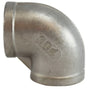 Anderson Metals 62105B Pipe Elbow, 1 in, Threaded, 90 deg Angle, 304 Stainless Steel, 150 psi Pressure