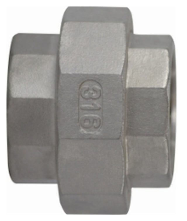 Anderson Metals 62607BAG Pipe Union, 1-1/2 in, FPT, Stainless Steel, 150 psi Pressure