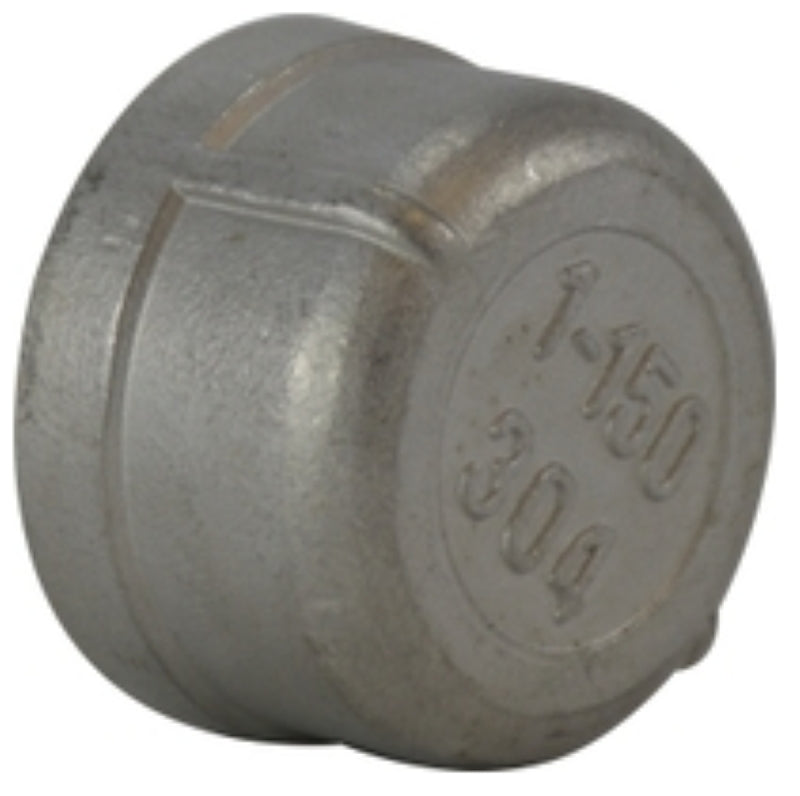 Anderson Metals 62474B Pipe Cap, 3/4 in, Threaded, 304 Stainless Steel, 150 psi Pressure