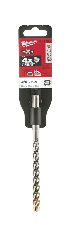 Milwaukee MX4 48-20-7351 Rotary Hammer Drill Bit, 3/8 in Dia, 6 in OAL, 4-Cutter, 13/32 in Dia Shank