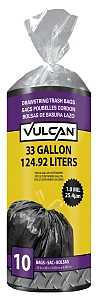 Vulcan FG-O3812-02 Trash Bag, 33 gal, Black