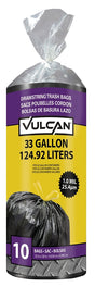 Vulcan FG-O3812-02 Trash Bag, 33 gal, Black