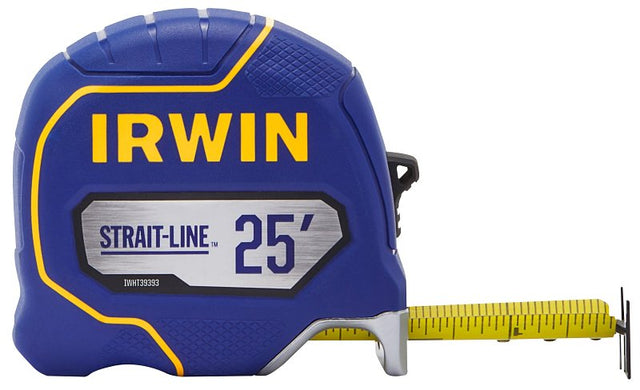 Irwin Strait-Line IWHT39393S Tape Measure, Double-Sided Blade, 25 ft L Blade, 1-1/4 in W Blade, 13 ft Standout, 1/PK