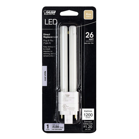 TUBE LED QUAD 4PIN CL WHT 26W