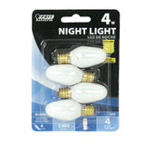 Feit Electric BP4C7/W/4 Incandescent Lamp, White Lamp, 4 W, Candelabra E12 Lamp Base, 2700 K Color Temp
