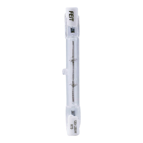 Feit Electric BPQ250T3/CL/S/2/TRP Halogen Bulb, 250 W, R7s Lamp Base, T3 Lamp, 4000 Lumens, 3000 K Color Temp