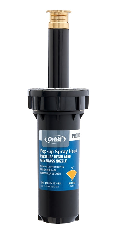 Orbit 80359 Spray Head Sprinkler, 1/2 in Connection, Female, 3 in H Pop-Up, 10 to 15 ft, 90 deg Nozzle Trajectory