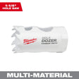 Milwaukee Hole Dozer 49-56-0710 Hole Saw, 1-1/4 in Dia, 1-3/4 in D Cutting, 4 TPI, Carbide Cutting Edge