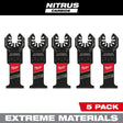 Milwaukee NITRUS CARBIDE Series 49-25-1575 Oscillating Multi-Tool Blade, 1-3/8 in D Cutting, Carbide, 5/PK