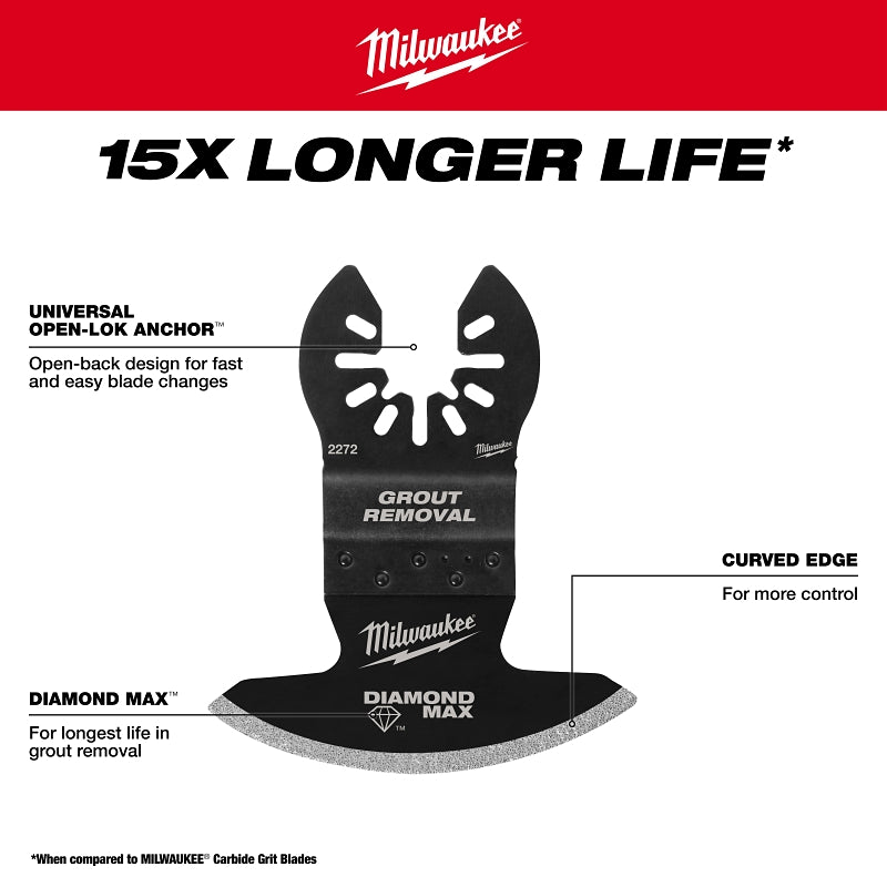 Milwaukee 49-25-2272 Grout Removal Multi-Tool Blade, Diamond Grit