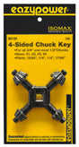 Eazypower 88149 4-Way Chuck Key, #1, #2, #3, #4 Chuck Key, 1/4, 15/64, 17/64 in Pilot, Pack of 6