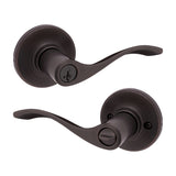 Kwikset 94050-674 Entry Door Lockset, Lever Handle, Venetian Bronze, Zinc, KW1 Keyway, Re-Key Technology: SmartKey