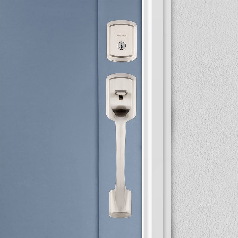 Kwikset Signature 818PGHXPSK 15 RDT SMT Handleset with Pismo Knob, Grade 3 Grade, Metal, Satin Nickel, KW1 Keyway