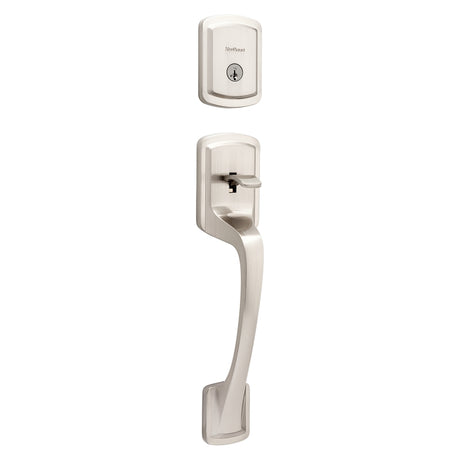 Kwikset Signature 818PGHXPSK 15 RDT SMT Handleset with Pismo Knob, Grade 3 Grade, Metal, Satin Nickel, KW1 Keyway