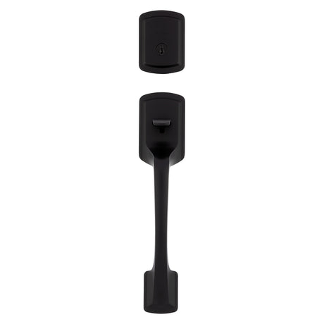 Kwikset 98180-026 Entry Handleset, Matte Black, Metal, KW1 Keyway, Residential, Grade 3 Grade, Left, Right Hand