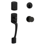 Kwikset 98180-026 Entry Handleset, Matte Black, Metal, KW1 Keyway, Residential, Grade 3 Grade, Left, Right Hand