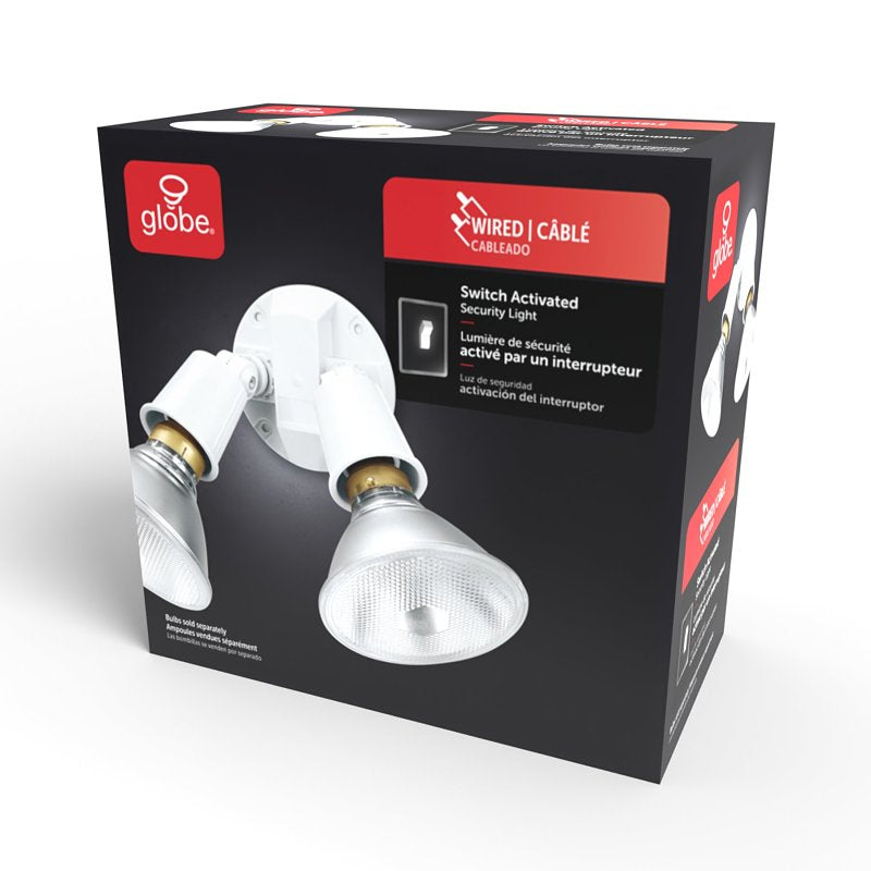 globe 17000104 Security Light, Plastic Fixture, White Fixture