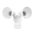 globe 17000138 Security Flood Light, 2 -Lamp, Plastic Fixture, White Fixture