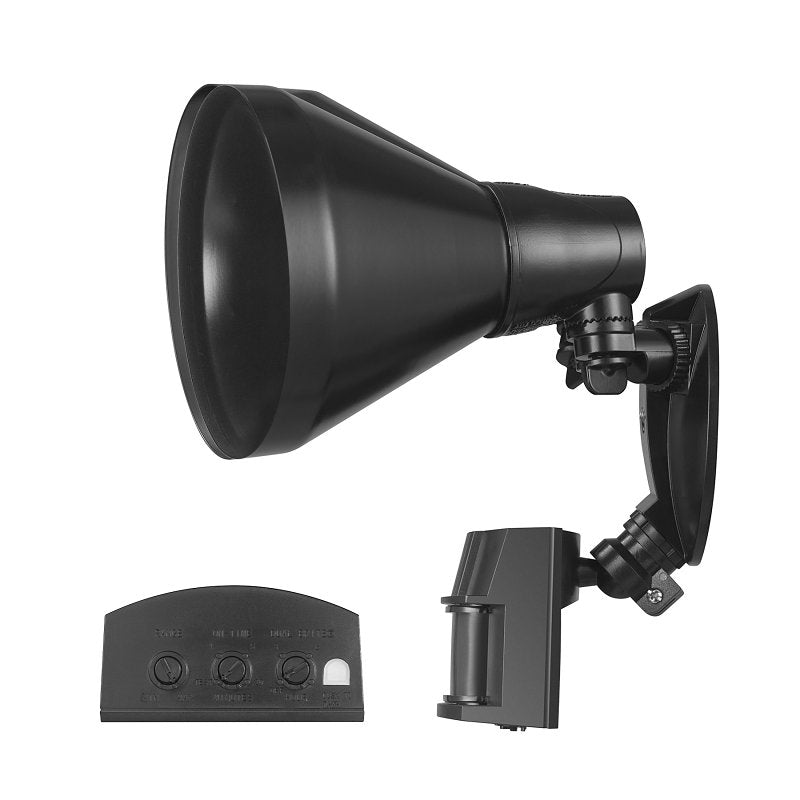globe 17000140 Security Flood Light, 120 V, 2 -Lamp, LED Lamp, 4000 K Color Temp, Plastic Fixture, Black Fixture