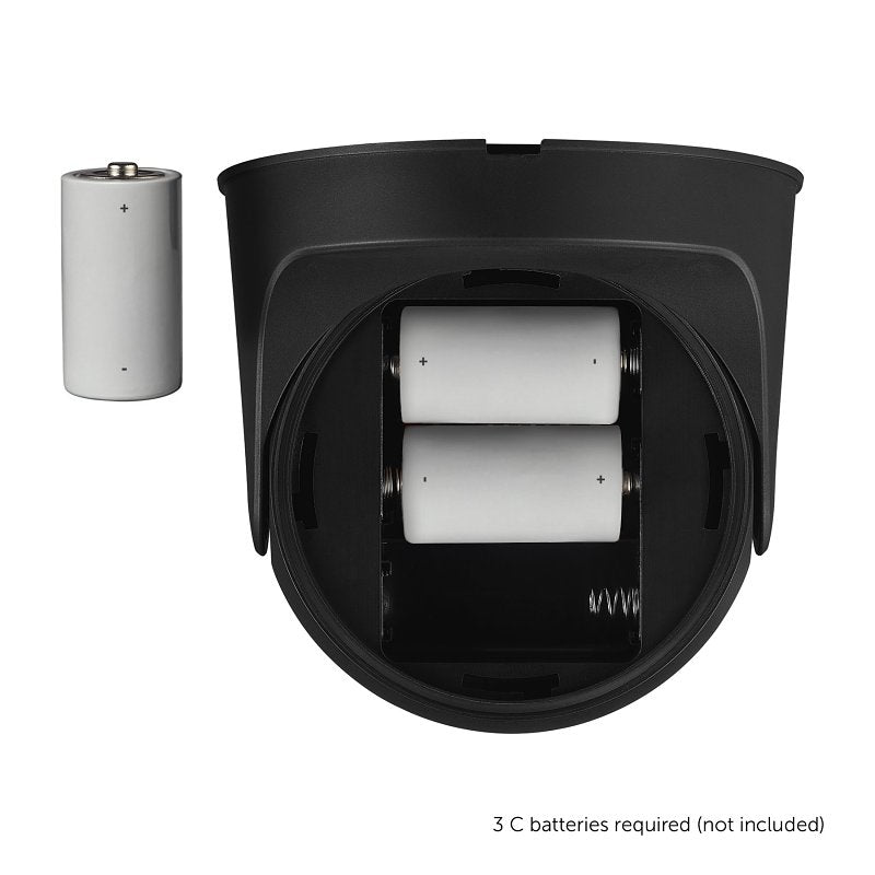 globe 17000183 Security Orb Light, LED Lamp, Daylight, 250 Lumens, 4000 K Color Temp, Black Fixture