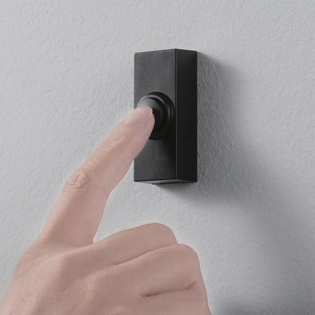 Heath Zenith 18000159 Pushbutton Doorbell, Wireless, Rectangular, Black