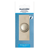 Heath Zenith 18000219 Doorbell Pushbutton, Wireless, Plastic, Silver, Unlighted
