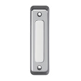 Heath Zenith Satin Nickel Plastic Wired Push Doorbell Button 18000222, Rectangular, Metal, Silver