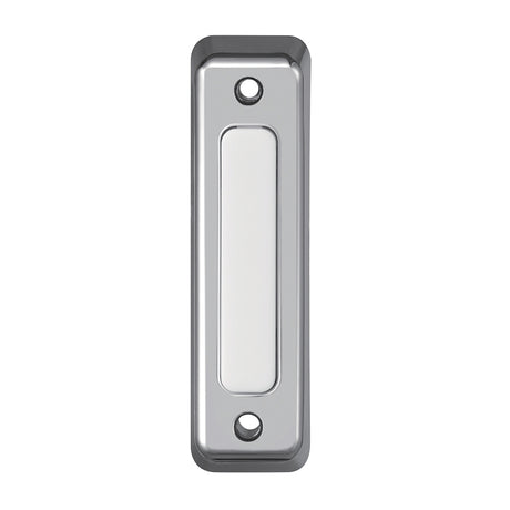 Heath Zenith Satin Nickel Plastic Wired Push Doorbell Button 18000222, Rectangular, Metal, Silver