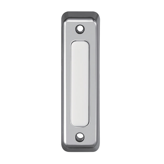Heath Zenith Satin Nickel Plastic Wired Push Doorbell Button 18000222, Rectangular, Metal, Silver