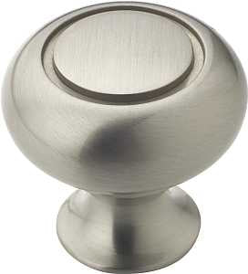 Amerock BP53011G10 Cabinet Knob, 1-3/16 in Projection, Zinc, Satin Nickel