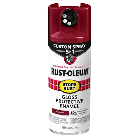 Stops Rust 376901 5-In-1 Enamel Paint, Gloss, Burgundy, 12 oz Aerosol Can