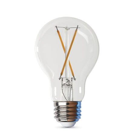Feit Electric A1940CL927CA/FIL/4 Filament LED Bulb, A19 Lamp, 40 W Equivalent, E26 Medium Lamp Base, Dimmable, Clear
