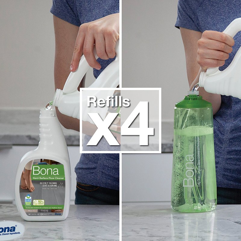 Bona WM700018172 Hard-Surface Floor Cleaner Refill, 128 oz Bottle, Liquid, Green