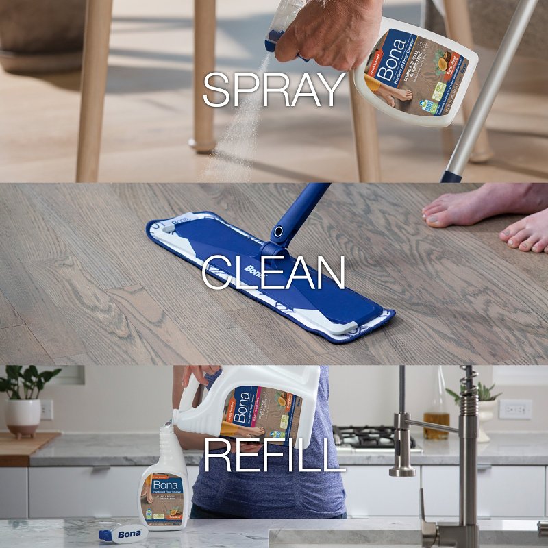 Bona WM700051223 Hardwood Floor Cleaner, 32 oz Bottle, Liquid, Cedar Wood, Blue