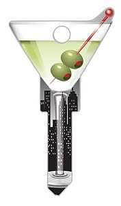 Lucky Line B133S Key Blank, Martini, Brass, Painted, Pack of 5